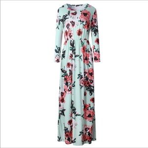 Reb & J Maxi Turq Floral dress sz 16